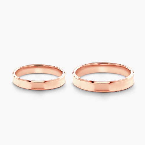 Obrączki ślubne: różowe złoto, wklęsłe, 3 mm